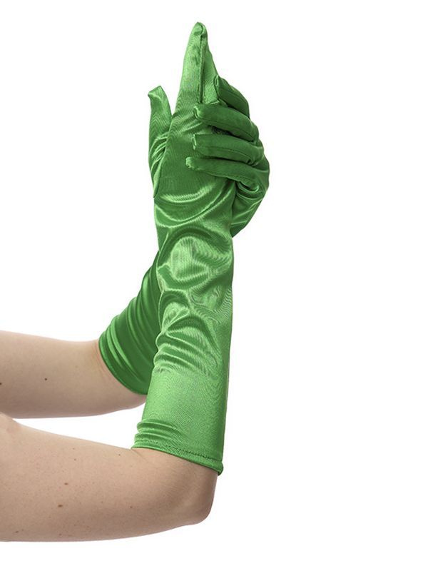 АРТЭ Перчатки женские атласные до локтя, 38 см, Цв: Зеленый  #1