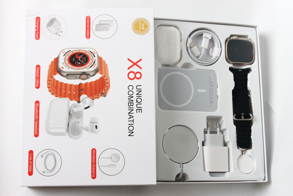 SMART WATCH Умные часы Комплект с часами Smart watch ultra 9, набор 8 в 1 -X8 unique combination 49 mm, #1