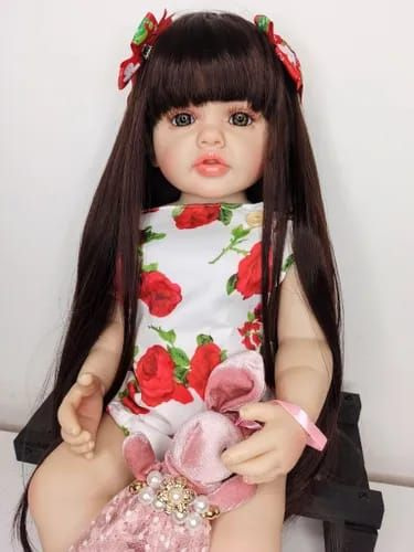 Кукла-реборн BZDOLL, 55см, виниловая, в красном, с аксессуарами. Можно купать  #1