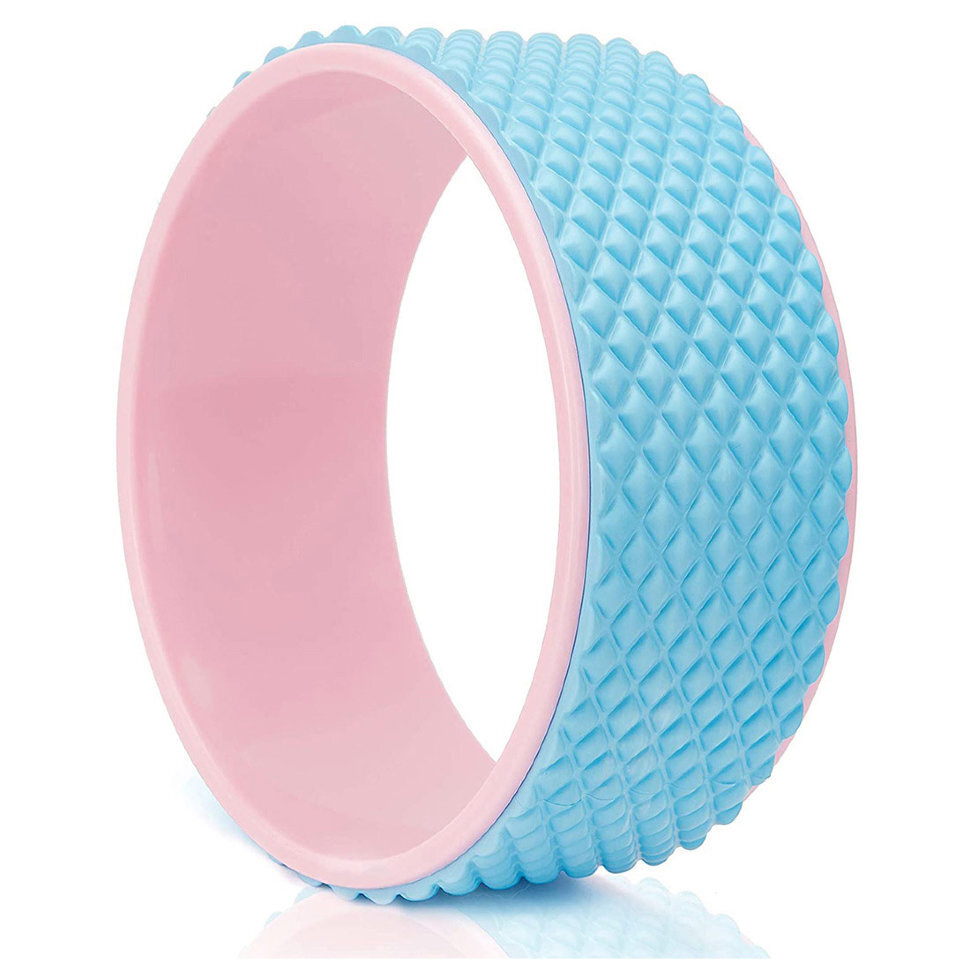 Колесо для йоги массажное 31х12см 6мм (розово/голубое) (D34473) FWH-100  #1