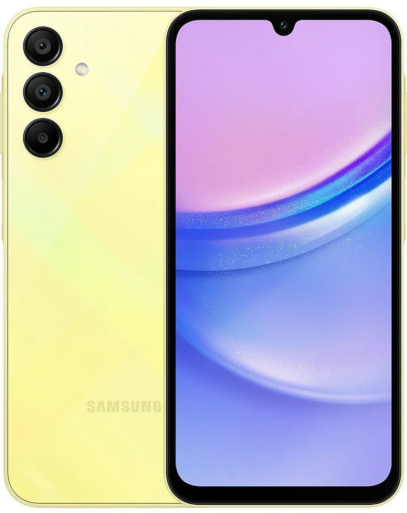 Samsung Смартфон Galaxy A15 4G 4/128 ГБ, желтый #1