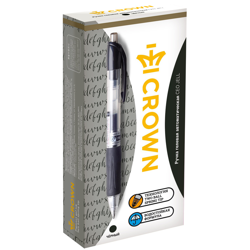 Crown Набор ручек Гелевая, толщина линии: 0.5 мм, цвет: Черный, 12 шт.  #1