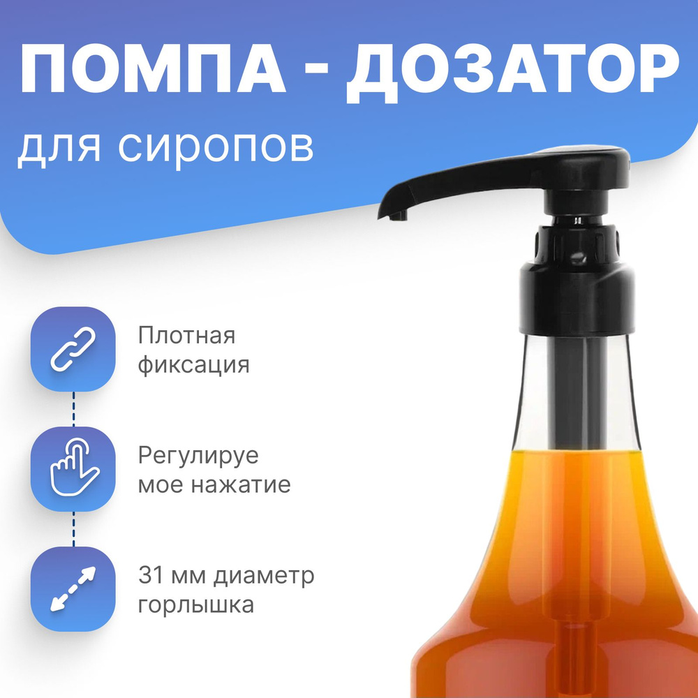 Помпа Дозатор для бутылки с сиропом /Насадка на бутылку 1 литр, 31мм.  #1