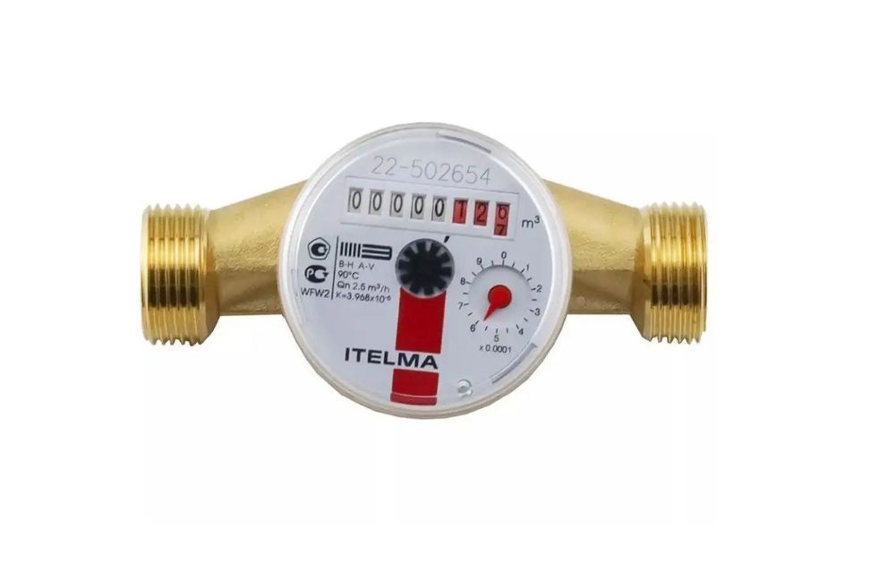 Счетчик горячей воды ITELMA (ДУ20мм, L-130 мм) без комплекта монтажных частей  #1