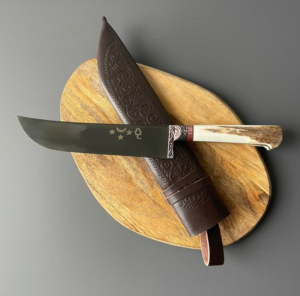 Купить Нож кухонный узбекский Пчак, длина лезвия 17 см, ручка рог по .