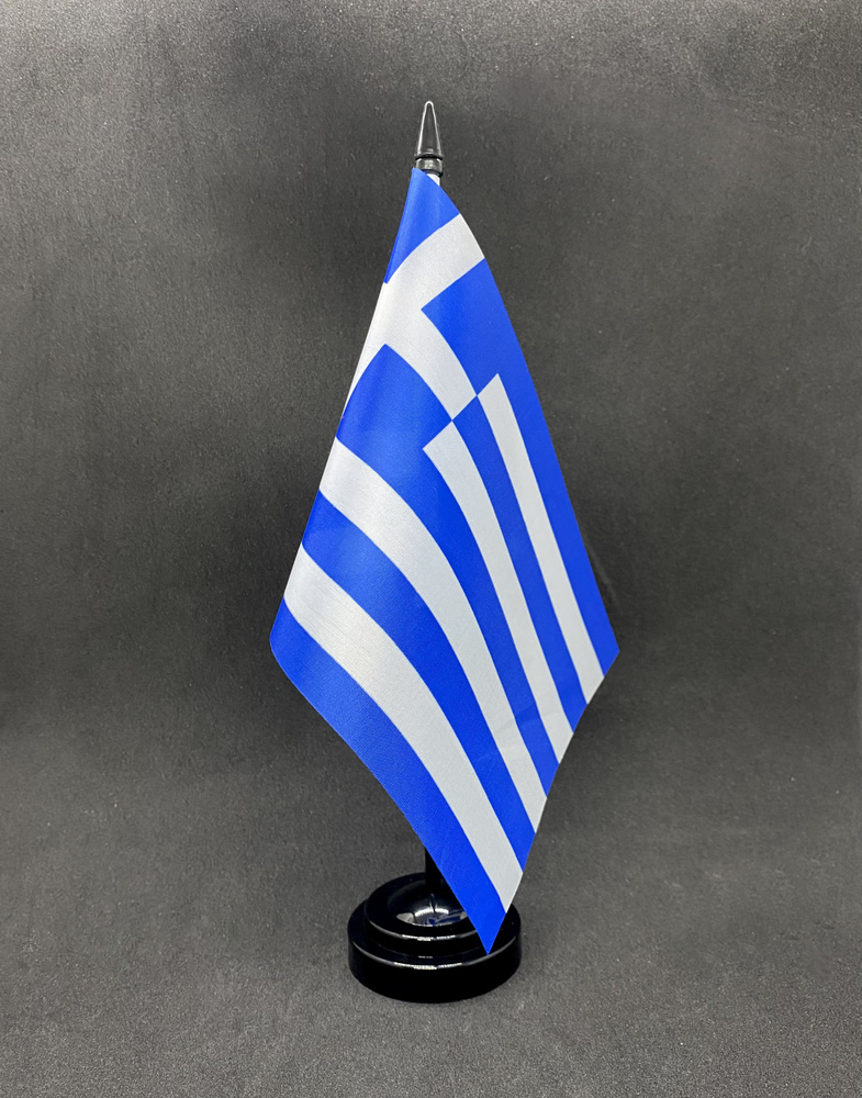 Греция. Настольный флаг на подставке, 30 см #1