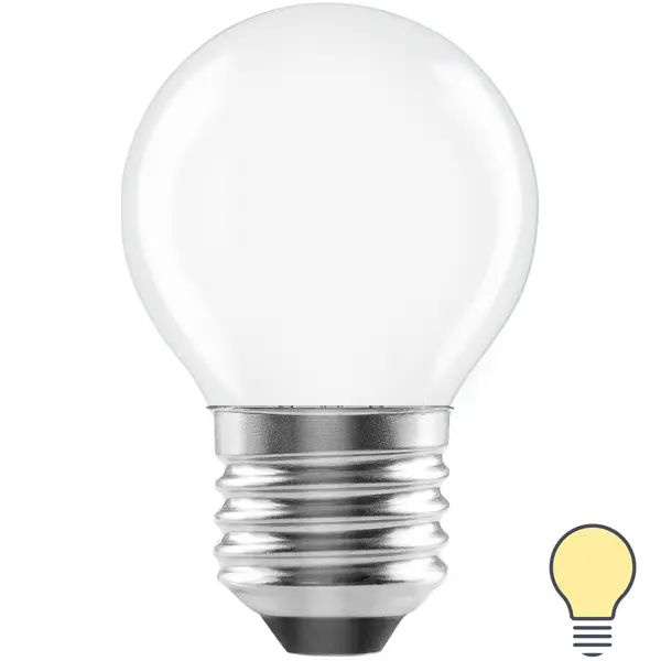 Лампа светодиодная Lexman E27 220-240 В 5 Вт шар матовая 600 лм теплый белый свет  #1