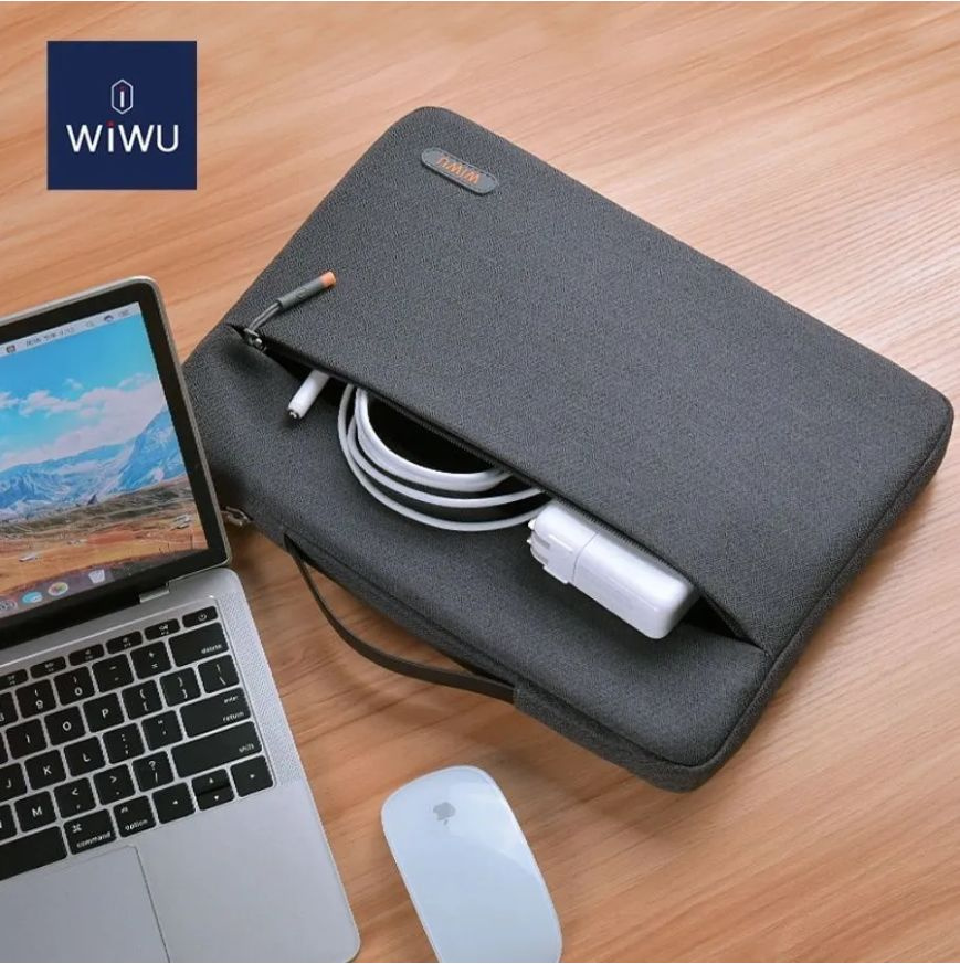 Сумка для ноутбука водонепроницаемая, ручная WiWU Pilot Sleeve для Apple MacBook 14 / 13.3 дюймов - Серая #1