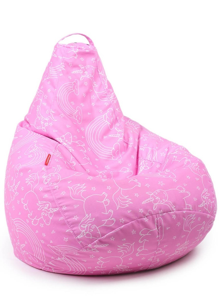 Детский кресло мешок Единорожки XXL Розовый Велюр Puff SPb #1