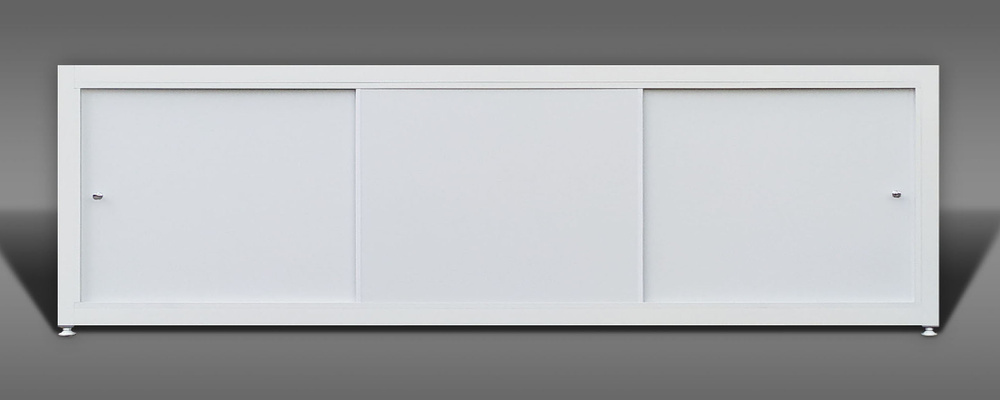 Экран под ванну Акварель 175х53см белый, с раздвижными дверцами из алюминиевой композитной панели, рама #1