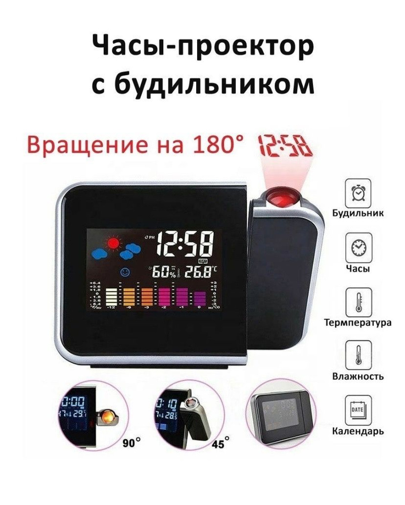 Электронные часы-будильник с проектором/ проектор/термометр  #1