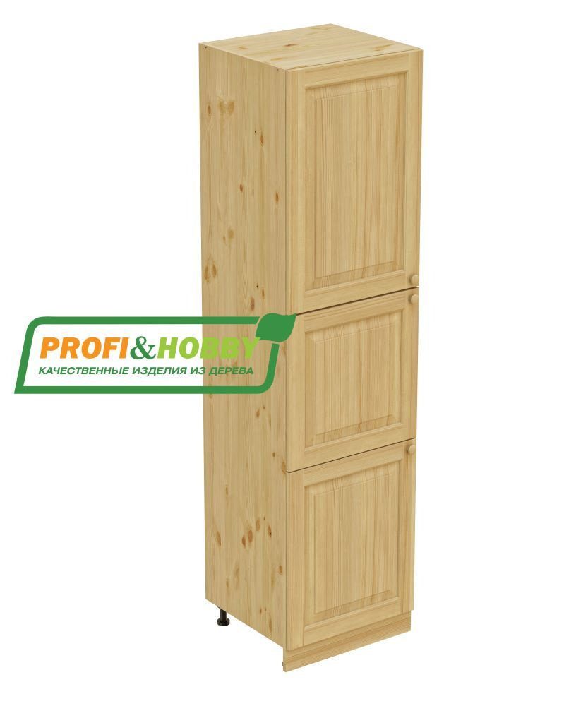 Кухонный модуль пенал 60х56х232 см, 3 двери (без полок), сосна бесцветный лак  #1