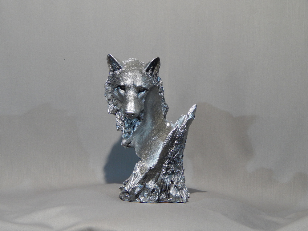 Подставка под бутылку "Волк" цвет серебро 25см #1