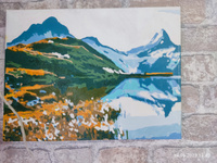 Картина по номерам на холсте. Озеро у высоких гор. 22х30 см #77, Олеся Б.