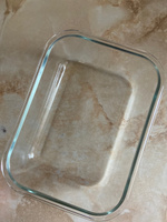 Контейнер для еды Regent inox стеклянный, с крышкой для хранения продуктов, для запекания, ланч бокс 1,5 л, прямоугольный #7, Алексей С.