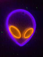 Световая фигура Инопланетянин, 19,5*22 см. Сиреневый/Желтый, 1 шт. #8, Эльвира