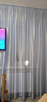 Тюль для комнаты Микровуаль р-р 400х240 цв. голубой на шторной ленте #34, Ольга К.