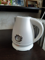 Чайник электрический MARTA MT-4645 металл с датчиком температуры, белый #1, Роза Е.