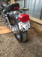 Сувенирный номер на мопед мото велосипед металлический рельефный светоотражающий с вашим регионом и изображением 190*145 мм #5, Лев Р.