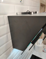 Вытяжка кухонная наклонная AMARI TRENTO 50 black glass 50 см, черная с сенсорным управлением, пультом дистанционного управления, светодиодной подсветкой, жировым фильтром #41, Евгеша