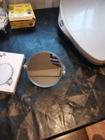 Зеркало косметическое настольное круглое в ванную для макияжа Brabix, круглое, диаметр 17 см, двустороннее, с увеличением, прозрачная рамка #7, Дмитрий Ш.