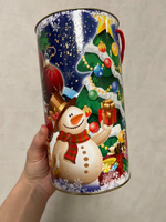 Тубус новогодний "Веселый снеговик", упаковка подарочная, для конфет и подарков, новогодняя упаковка #3, Наталья Д.