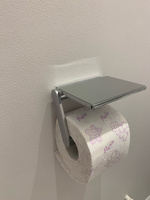 Держатель для туалетной бумаги с полочкой Keuco PLAN 14973010000 хром/серый #8, Kate