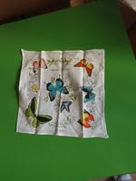 Набор носовых платков женских с рисунком Бабочки, 5 штук, 28х28 см. #8, Марина П.