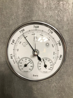 Барометр настенный с термометром и гигрометром THB9392S, серебристый #23, Алексей В.