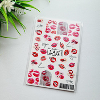 Слайдеры для маникюра сердечки от LAK_NAILS, водные наклейки для ногтей губы , поцелуи #2, Евгения К. 