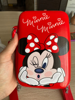 Сумочка детская на плечо Минни, цвет - красный Микки, жесткая пластиковая конструкция / сумка Minnie Mouse для мелочей детская, сумка для телефона #53, Элина Б.