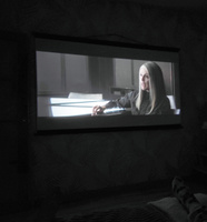 Экран для проектора Лама Блэк 200x112 см, формат 16:9, настенно-потолочный, ручной, цвет черно-белый, 90 дюймов #62, Ирина К.