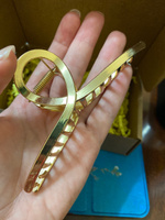 Заколка краб для волос женская, крабик металлический золотой петелька #2, Анна П.